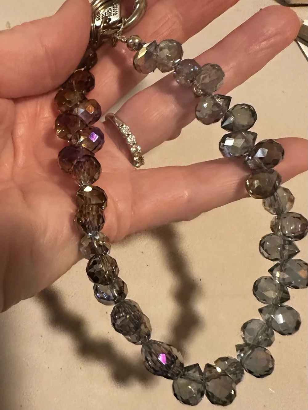 Artisan Iridescent Bead keychain or phone holder